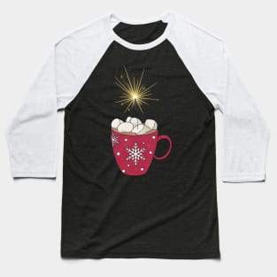 Hot coco in a Christmas mug with marshmallows and a sparkler Baseball T-Shirt